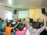 Congregation worshipping